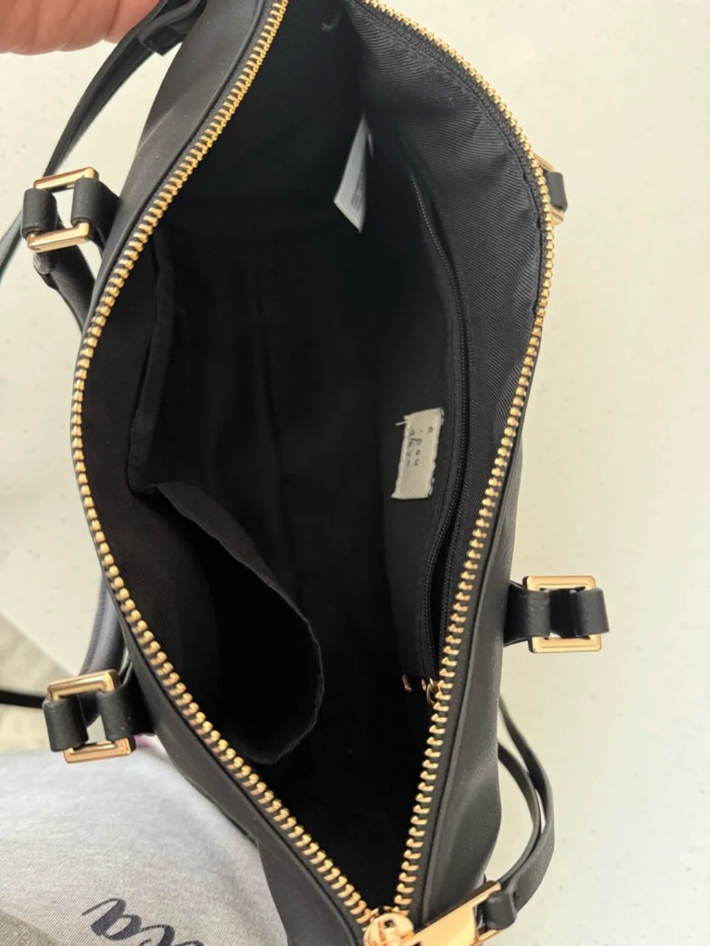 Classic Black Satchel Handbag with Removable Strap